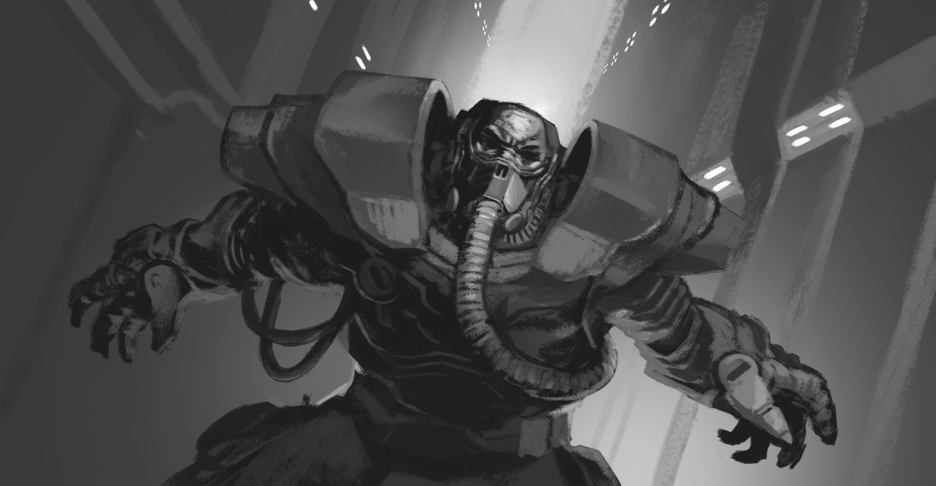 Download Sci Fi Warrior HD Wallpaper by Peter Csányi