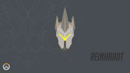 A 4K Ultra HD desktop wallpaper featuring Reinhardt from Overwatch, showcasing his iconic helmet design against a sleek background. Perfect for fans of the video game.