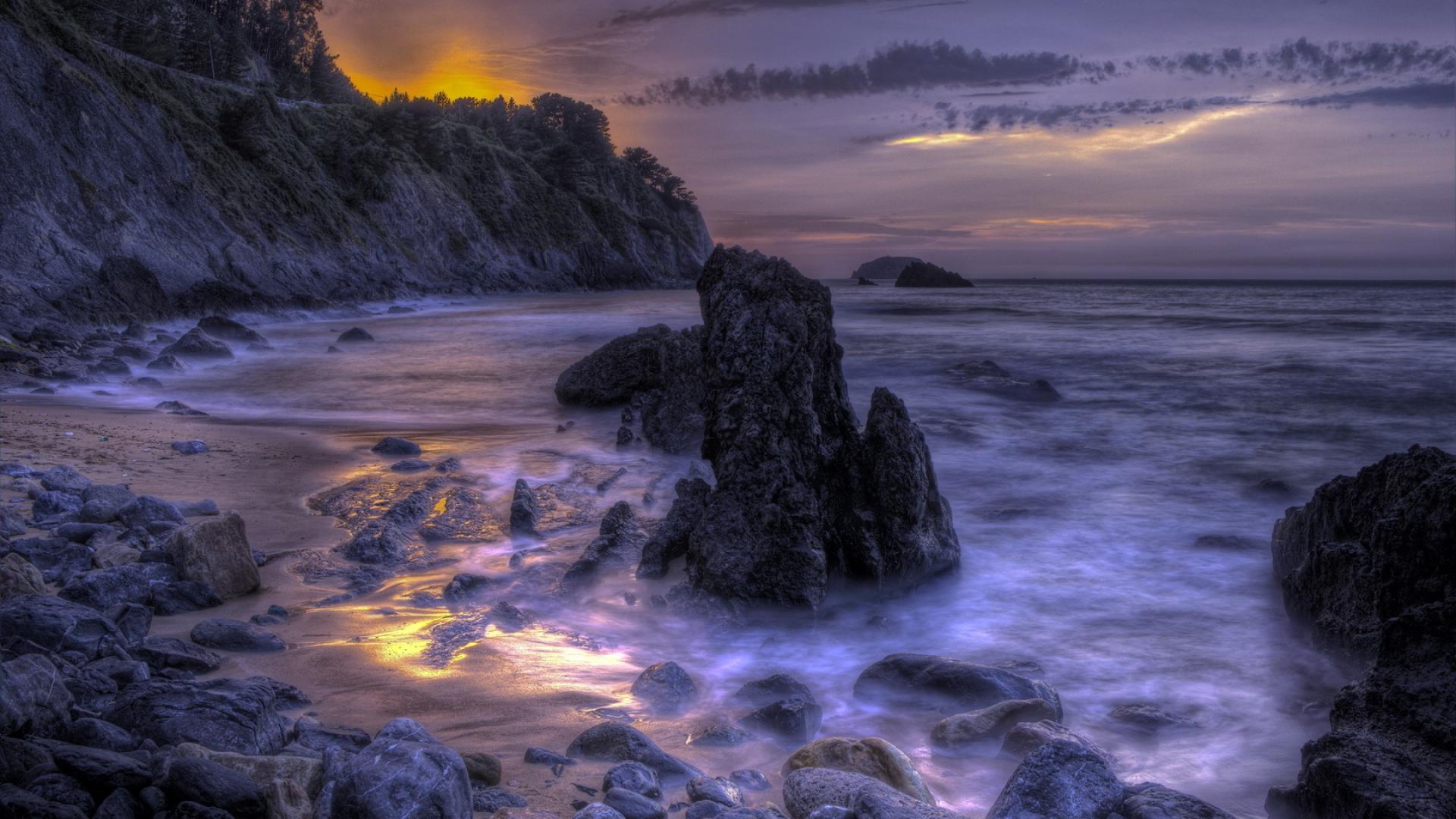 Download Horizon HDR Sky Sea Ocean Coast Nature Coastline HD Wallpaper
