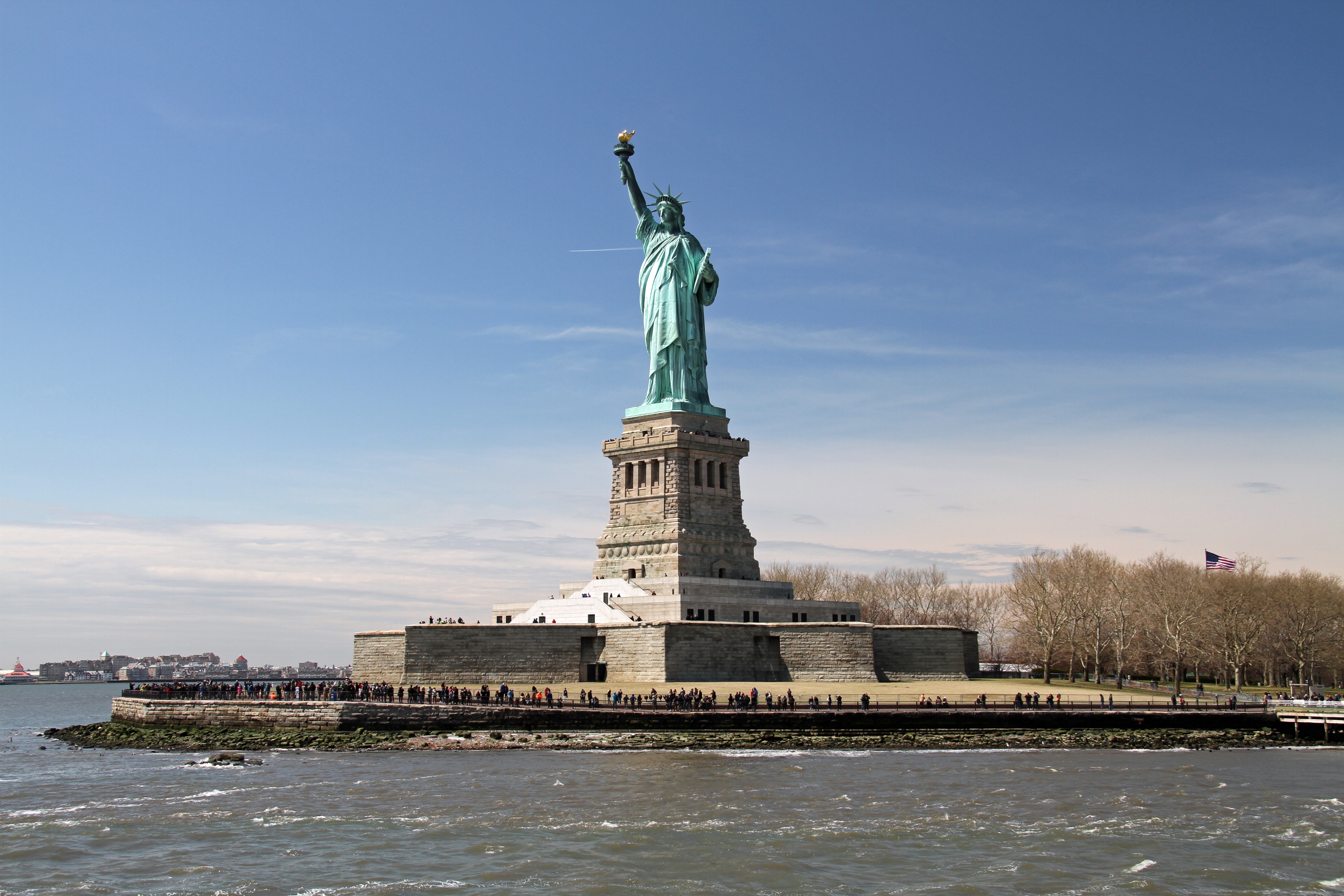 Statue of Liberty is a colossal neoclassical sculpture on Liberty Island in New York Harbor by MonicaVolpin