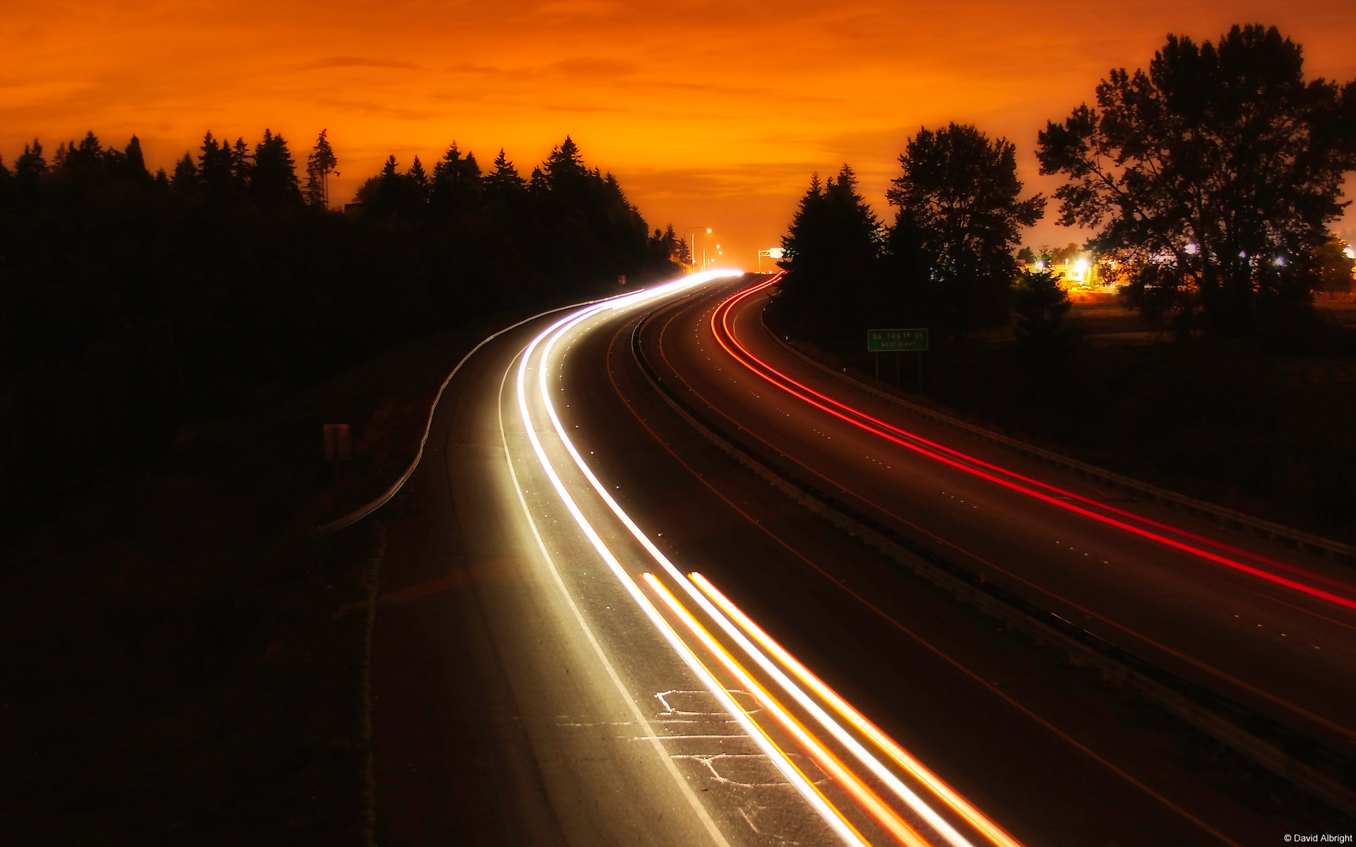 Highway at Sunset by David Albright
