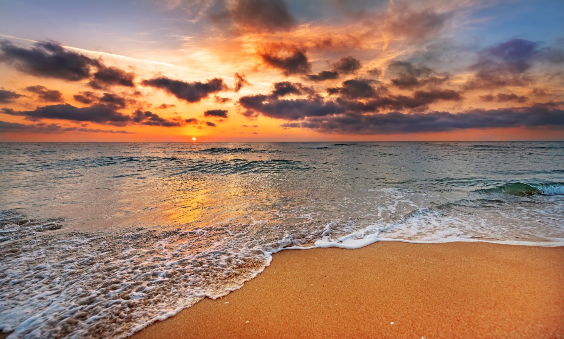 Download Horizon Sky Cloud Sunset Sea Ocean Nature Beach 4k Ultra HD ...