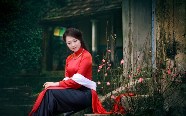 Women Asian Vietnamese Ao Dai HD Wallpaper | Background Image
