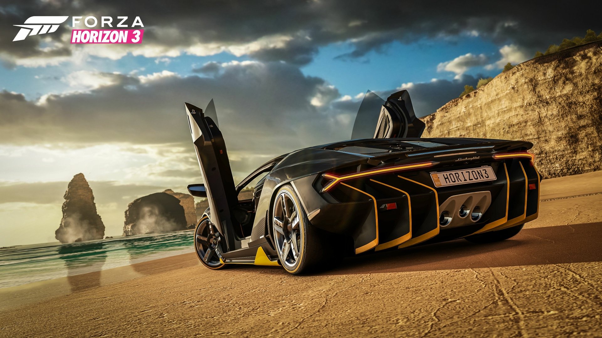 Download wallpaper 1600x900 hypercar, forza horizon 3, video game