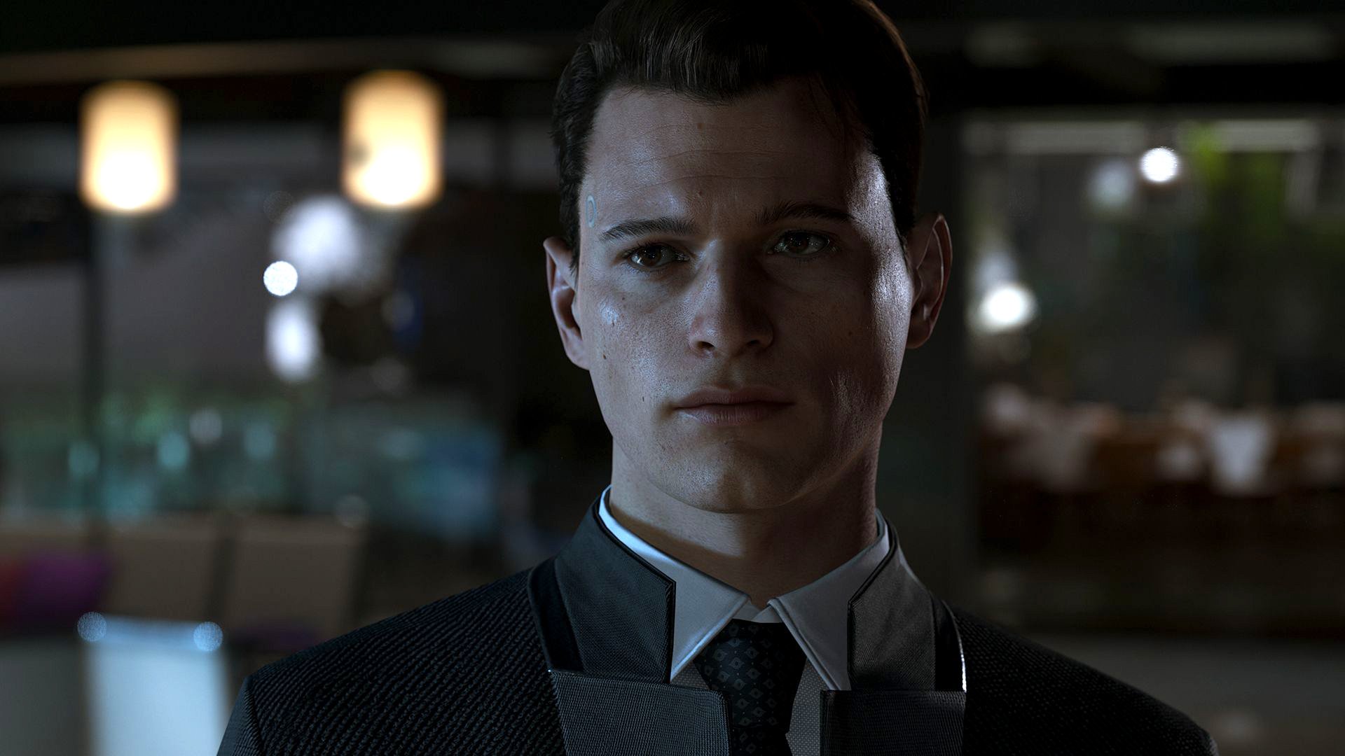 Download Detroit Become Human Connor Holding Gun Wallpaper