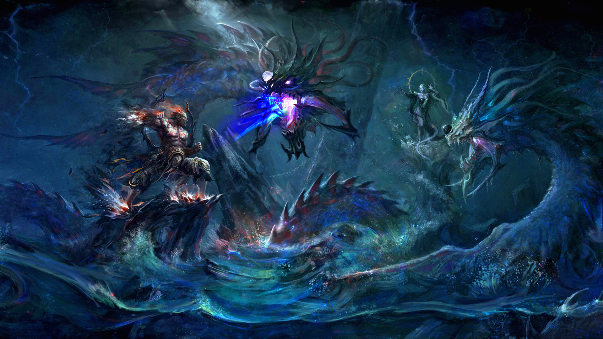 Fantasía Monstruo de mar Fondo de pantalla HD | Fondo de Escritorio