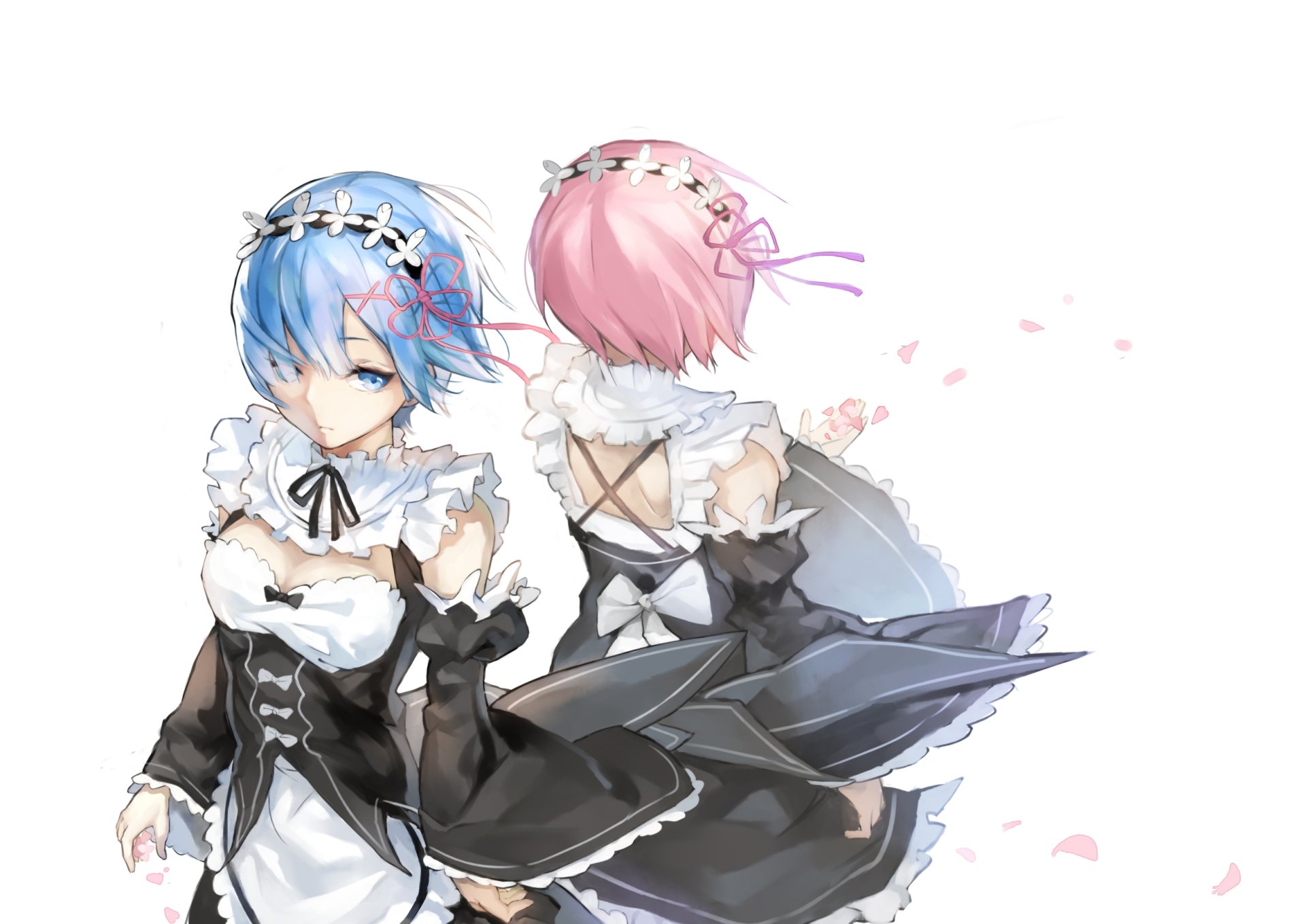 HD Wallpaper of Rem and Ram from Re:ZERO - Charming Maid Duo