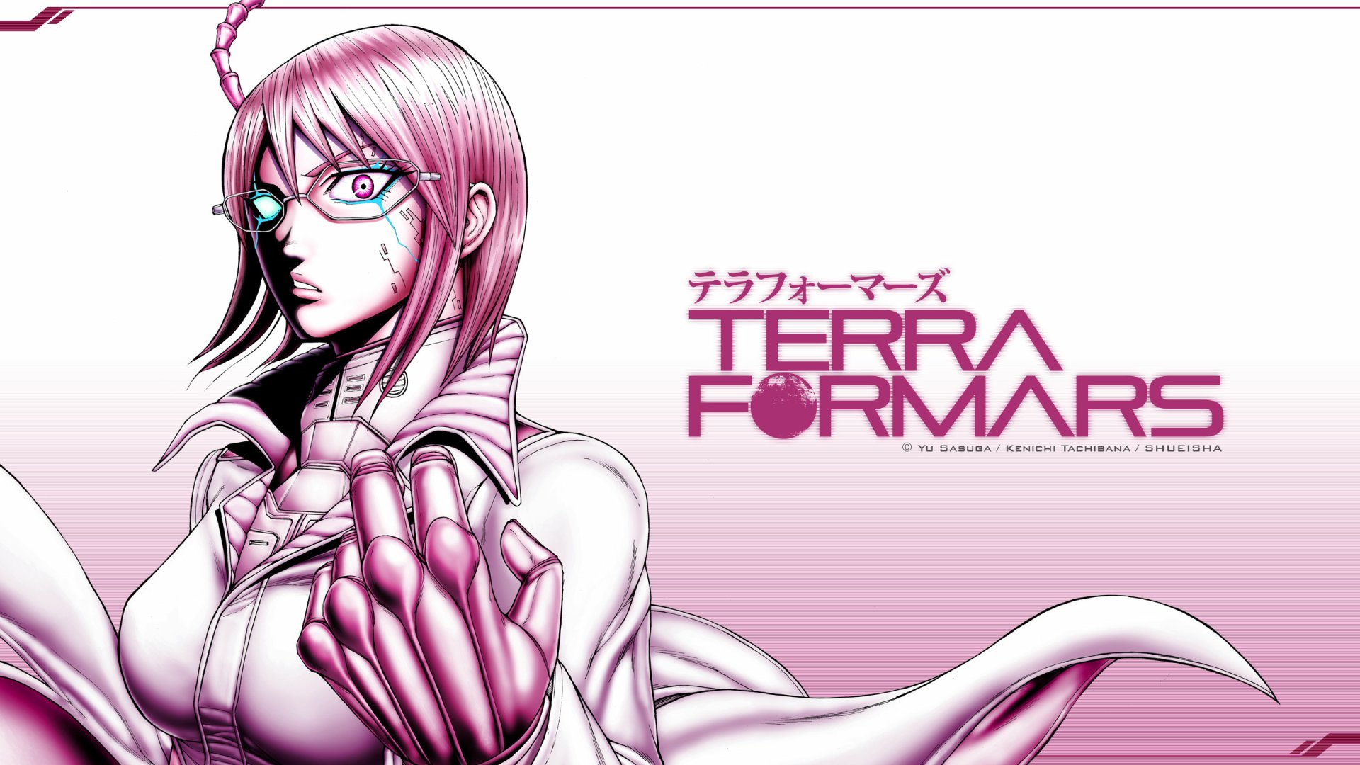 Anime-style HD desktop wallpaper featuring Michelle K. Davis from Terra Formars, showcasing vibrant colors and a dynamic pose.