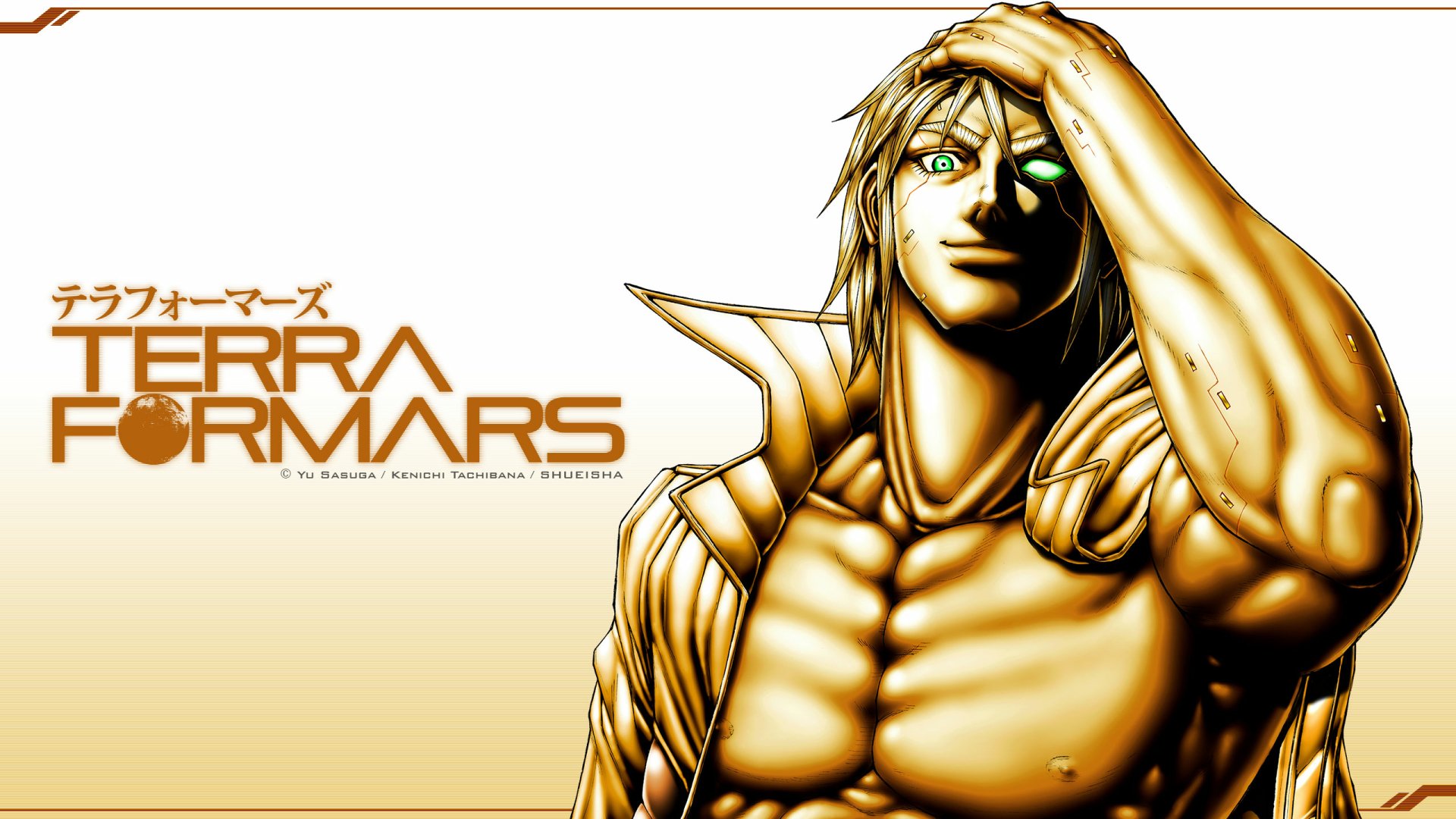 HD desktop wallpaper featuring Joseph Gustav Newton from the anime Terra Formars, showcasing a stylized character design with a dynamic pose and striking visuals.