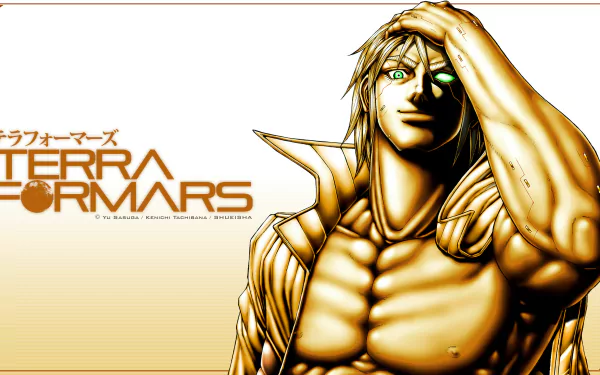 HD desktop wallpaper featuring Joseph Gustav Newton from the anime Terra Formars, showcasing a stylized character design with a dynamic pose and striking visuals.