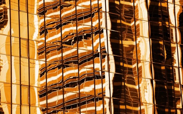 Photography Reflection Building Brown Gold Window Pattern HD Wallpaper | Background Image