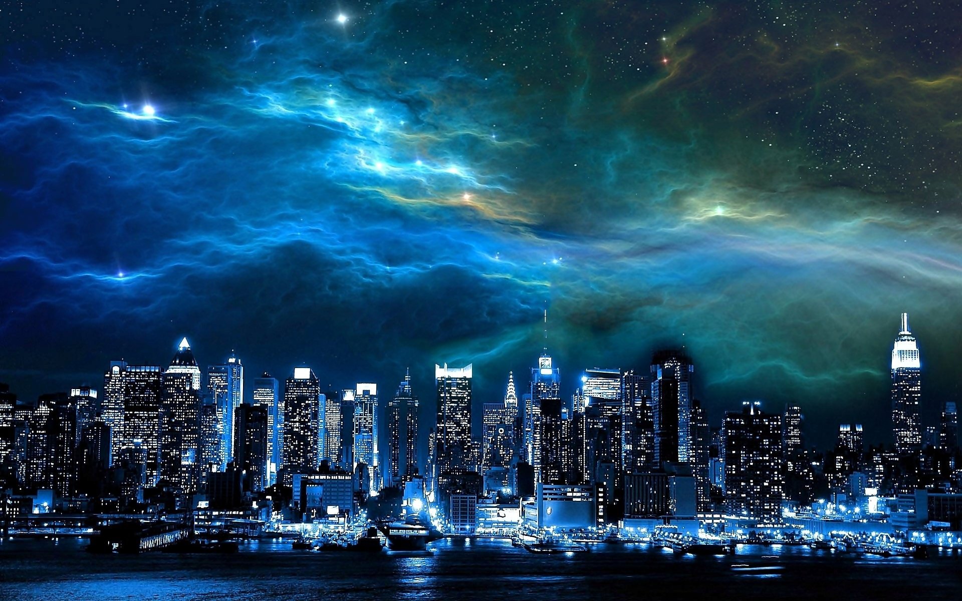 HD wallpaper: night sky, cityscape