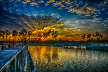 dock cloud earth photography sunset HD Desktop Wallpaper | Background Image