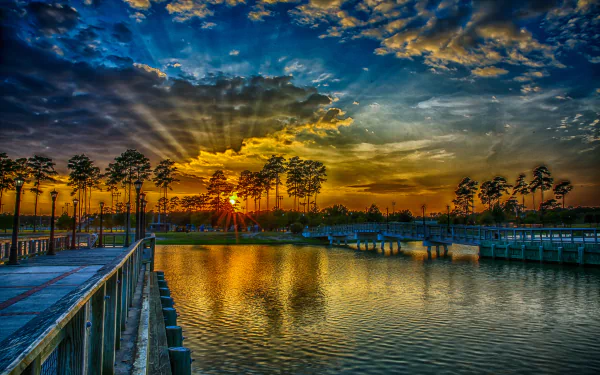 dock cloud earth photography sunset HD Desktop Wallpaper | Background Image