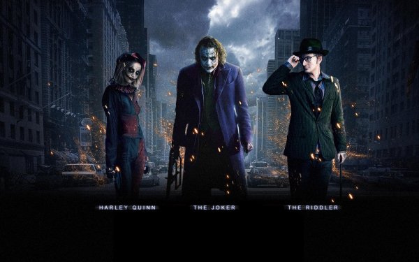 Películas El caballero oscuro Batman Guasón Harley Quinn Riddler Fondo de pantalla HD | Fondo de Escritorio