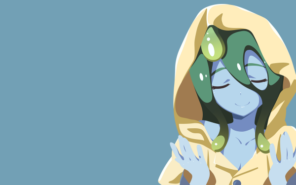Anime Monster Musume Suu Everyday Life with Monster Girls Hood Green Hair Smile Minimalist HD Wallpaper | Background Image