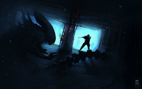 Sci Fi Alien Soldier Dark HD Wallpaper | Background Image