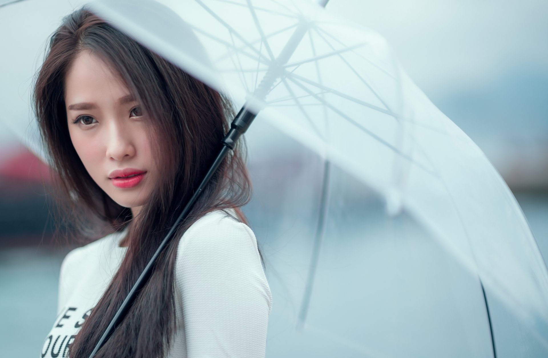 Download Brown Eyes Umbrella Brunette Model Woman Asian 4k Ultra Hd Wallpaper 