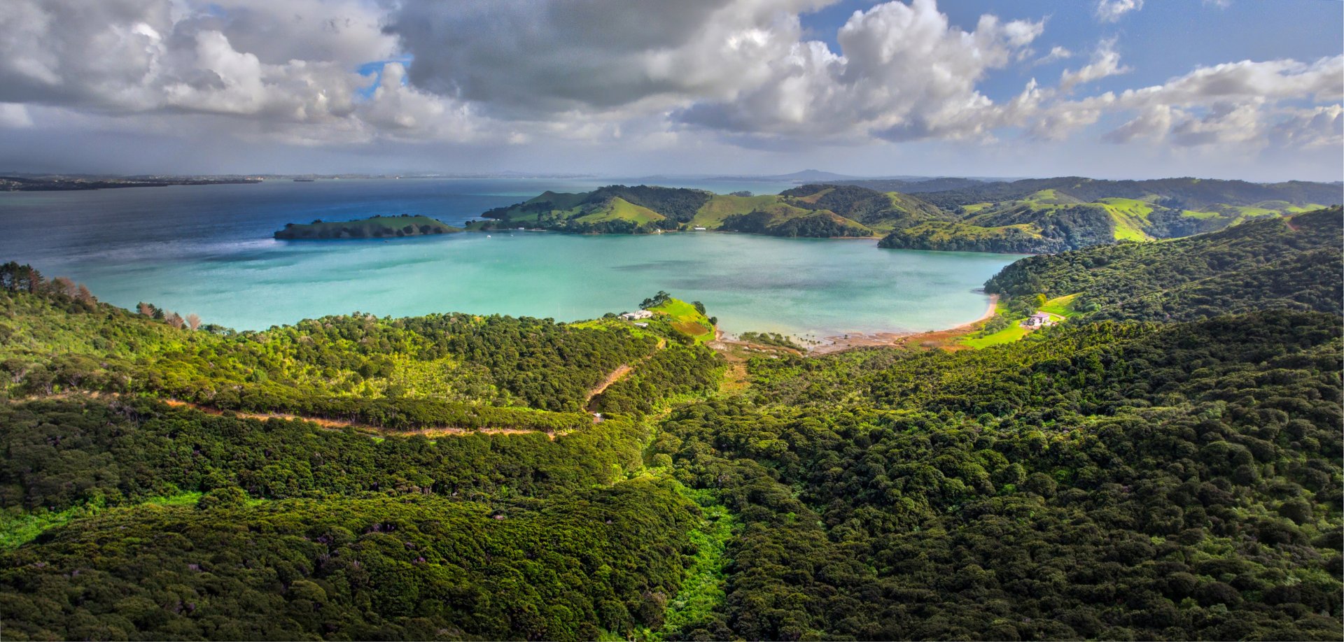 Download Coastline Cloud Sea Island New Zealand Oakland Waiheke Island Nature Seashore HD Wallpaper