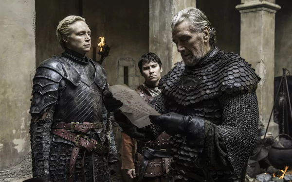 Daniel Portman Podrick Payne Brienne Of Tarth Gwendoline Christie Brynden Tully Clive Russel TV Show Game Of Thrones HD Desktop Wallpaper | Background Image