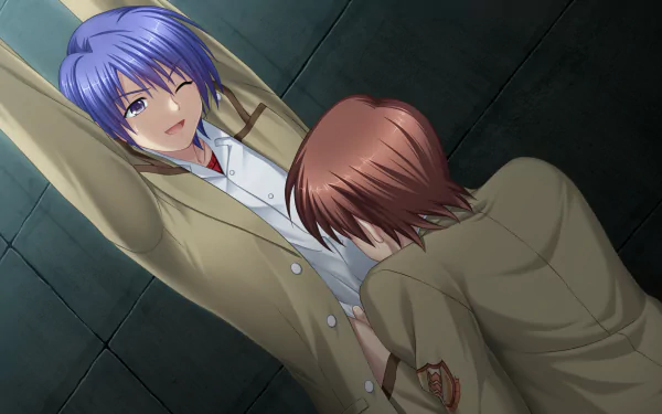 Hinata Hideki Yuzuru Otonashi Anime Angel Beats! HD Desktop Wallpaper | Background Image