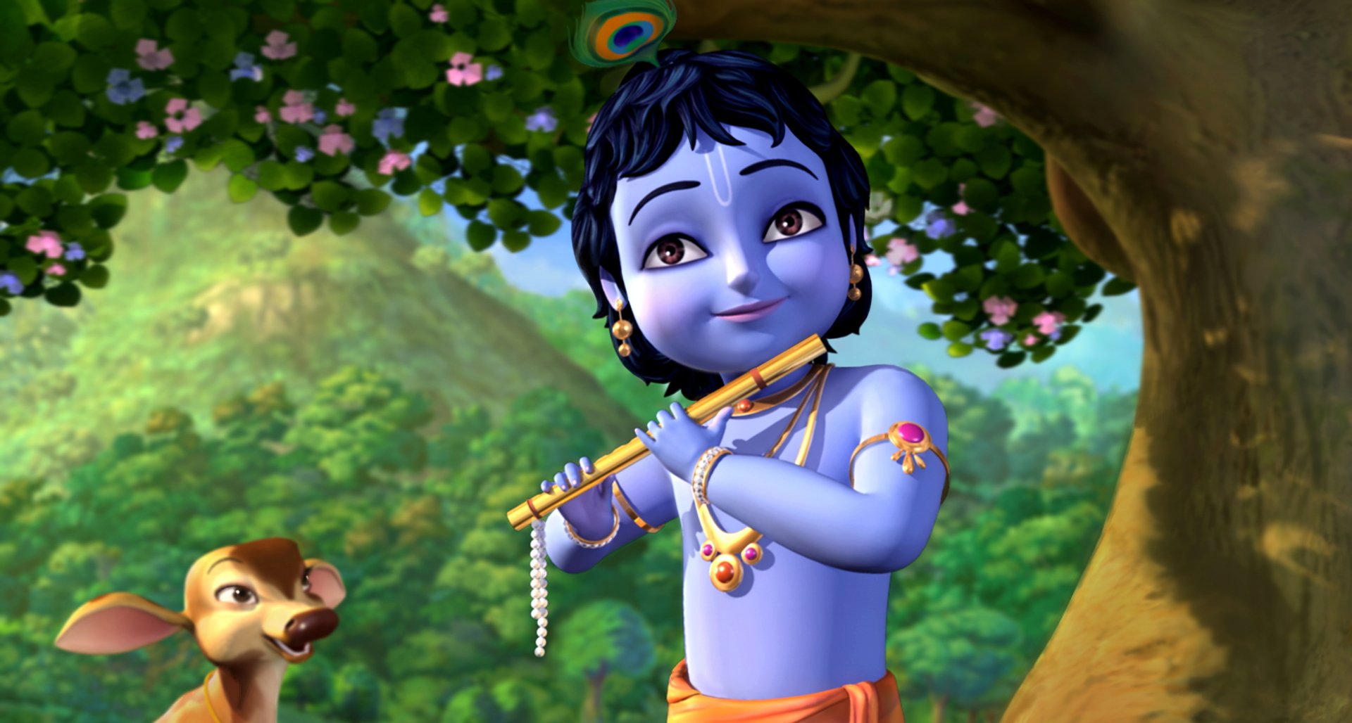 Little Krishna HD Wallpaper | Background Image | 3508x1878