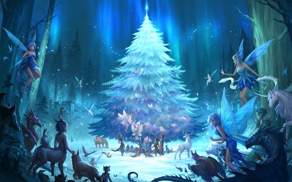Christmas fantasy fairy HD Desktop Wallpaper | Background Image