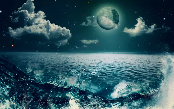 water wave moon artistic ocean Ocean Waves HD Desktop Wallpaper | Background Image