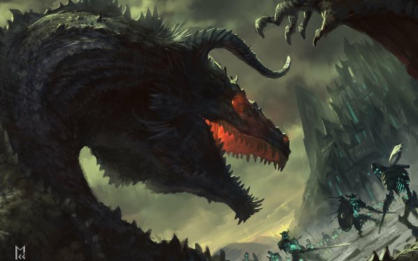 Fantasy Dragon City Warrior Undead Sleleton Sword Axe HD Wallpaper | Background Image