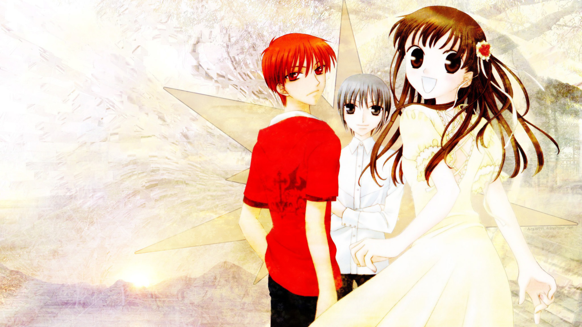 Download Tohru Honda Kyo Sohma Yuki Sohma Anime Fruits Basket HD Wallpaper