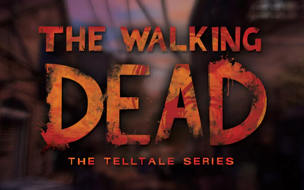 HD PC desktop wallpaper featuring The Walking Dead: A New Frontier video game with bold, distressed red text reading THE WALKING DEAD and THE TELLTALE SERIES.