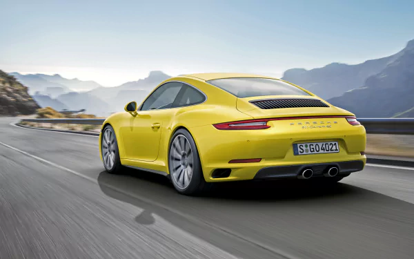car yellow car Porsche 911 Porsche Porsche 911 Carrera 4S vehicle Porsche 911 Carrera HD Desktop Wallpaper | Background Image