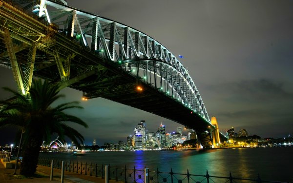 Man Made Sydney Harbour Bridge Bridges Bridge Australia City Sydney Night Light HD Wallpaper | Background Image