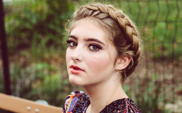 braid face blonde brown eyes American actress woman Willow Shields HD Desktop Wallpaper | Background Image