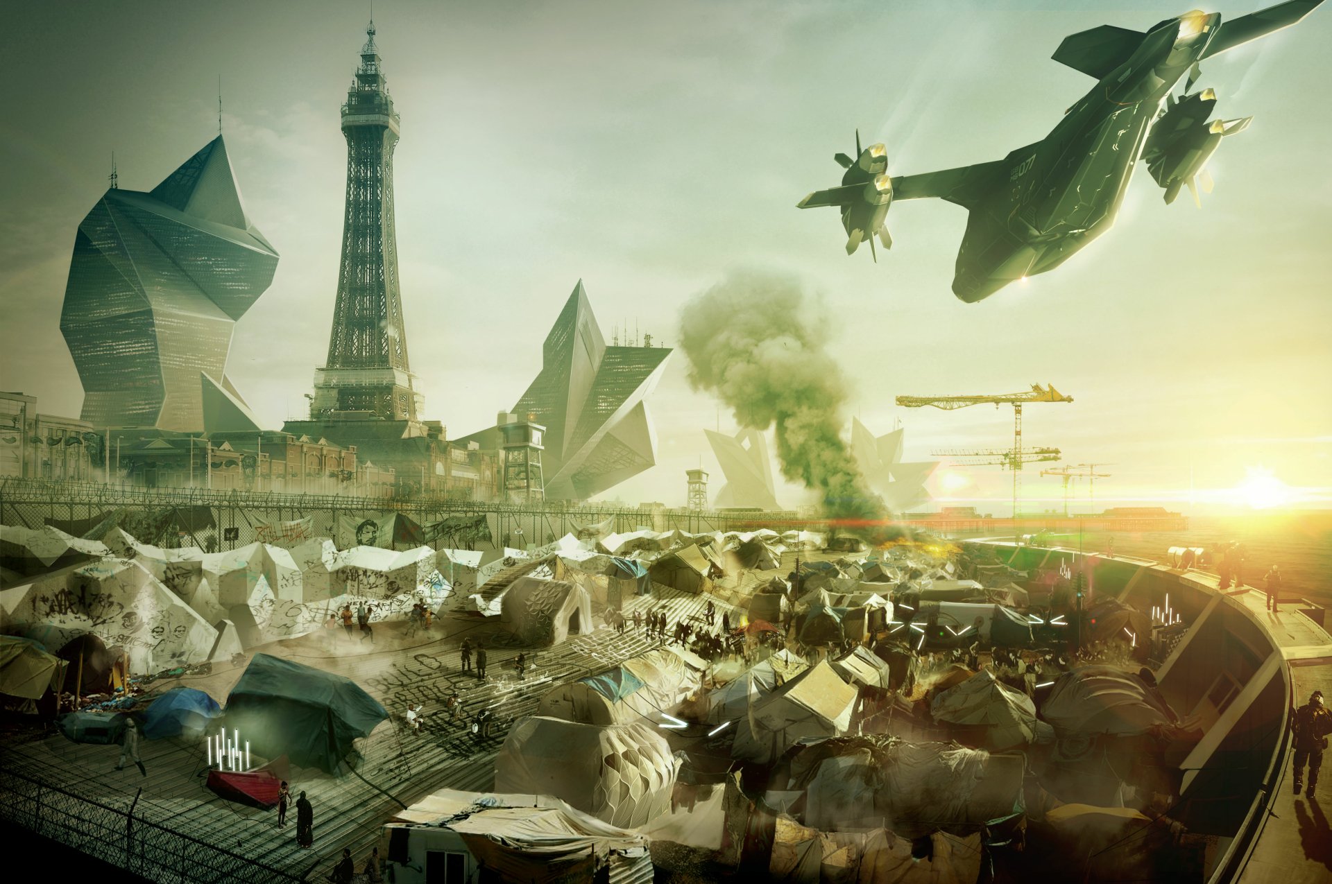 Download Blackpool Video Game Deus Ex: Mankind Divided 4k Ultra HD Wallpaper