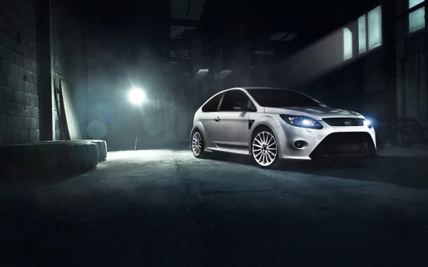car compact car silver car Ford Ford Focus vehicle Ford Focus RS HD Desktop Wallpaper | Background Image