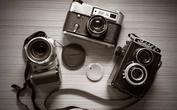 antique old Olympus man made camera HD Desktop Wallpaper | Background Image