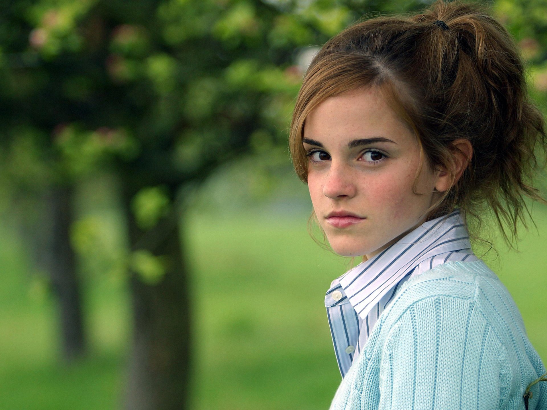 Emma Watson HD Wallpaper Iconic Celebrity Portrait In Nature 