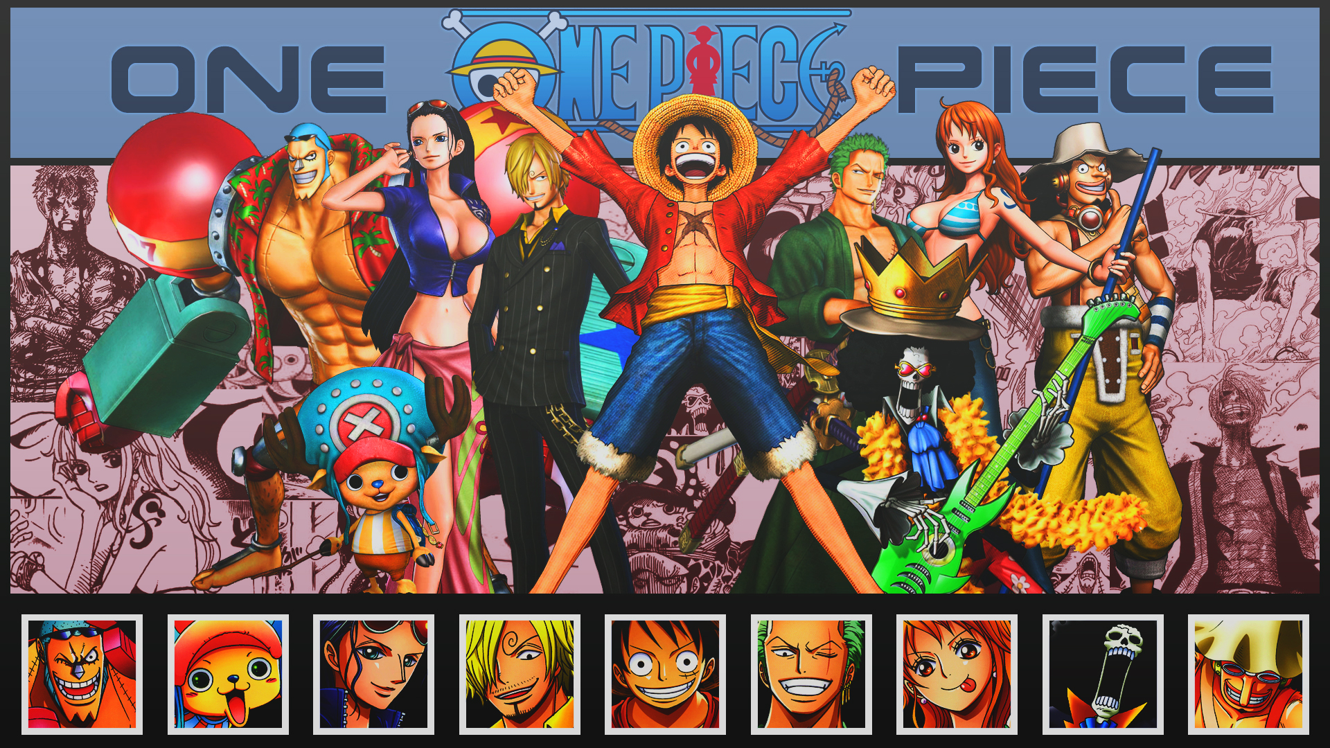 One piece обои 1920x1080