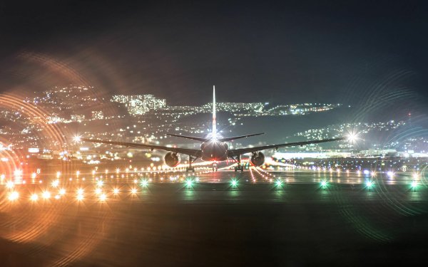 Vehicles Boeing 777 Aircraft Boeing Passenger Plane Night Light HD Wallpaper | Background Image