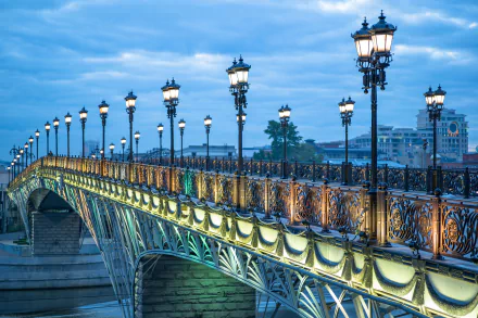 lamp post evening man made bridge HD Desktop Wallpaper | Background Image