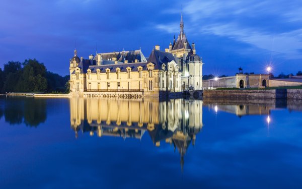 Man Made Château De Chantilly Castles France Castle Building Reflection HD Wallpaper | Background Image