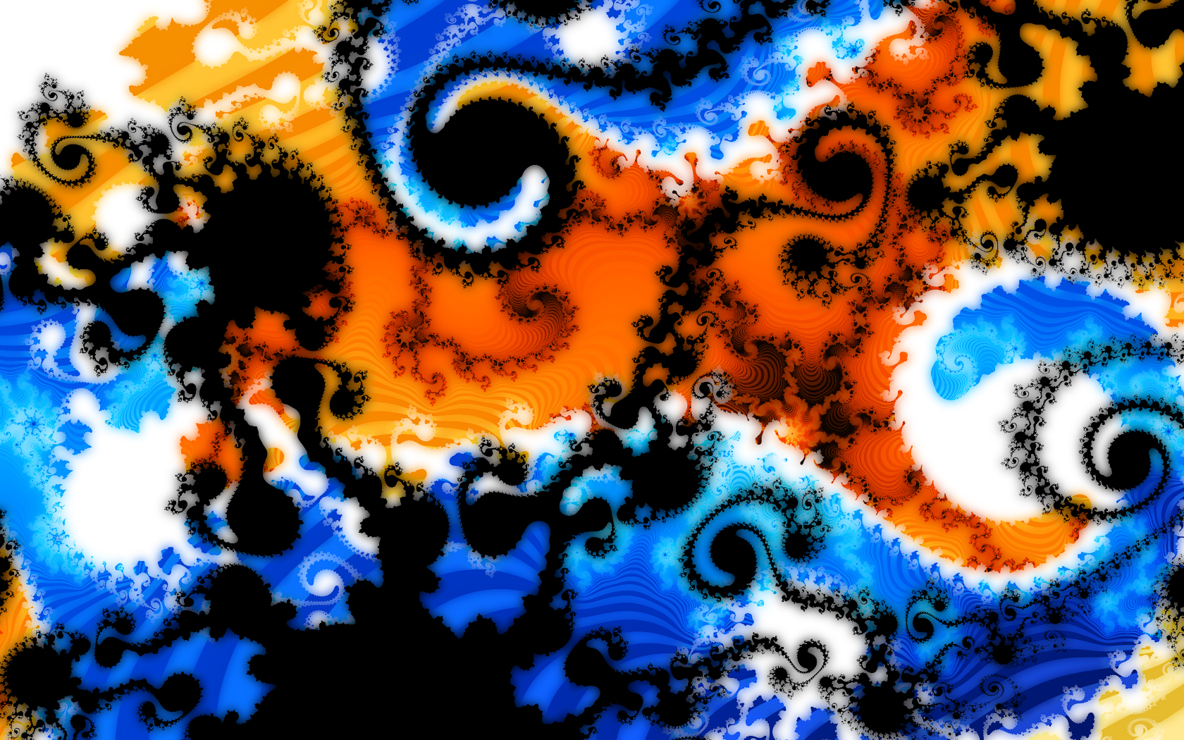 Vibrant abstract pattern blending blue and orange colors.