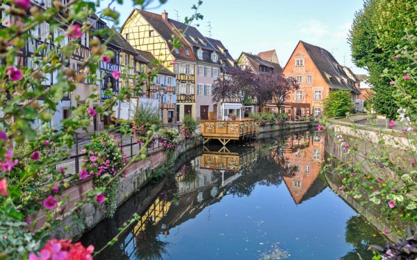 Man Made Colmar Towns France Town Canal House Reflection HD Wallpaper | Background Image