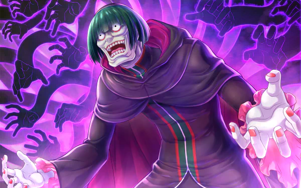 Anime character Petelgeuse Romanée-Conti from Re:Zero - Starting Life in Another World is depicted in a dramatic HD desktop wallpaper, surrounded by ominous shadowy hands.