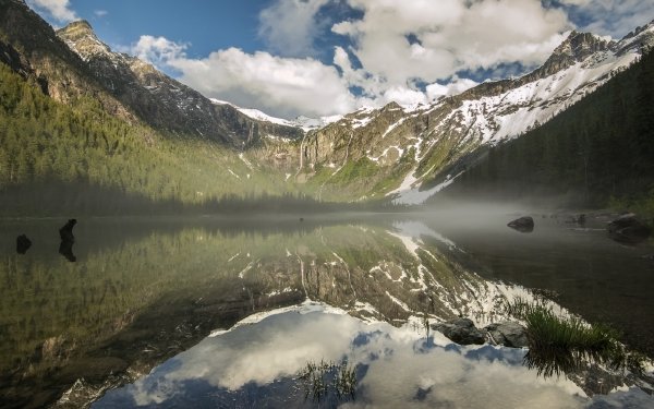 Nature Glacier National Park National Park Reflection Lake Wilderness Mountain Montana HD Wallpaper | Background Image