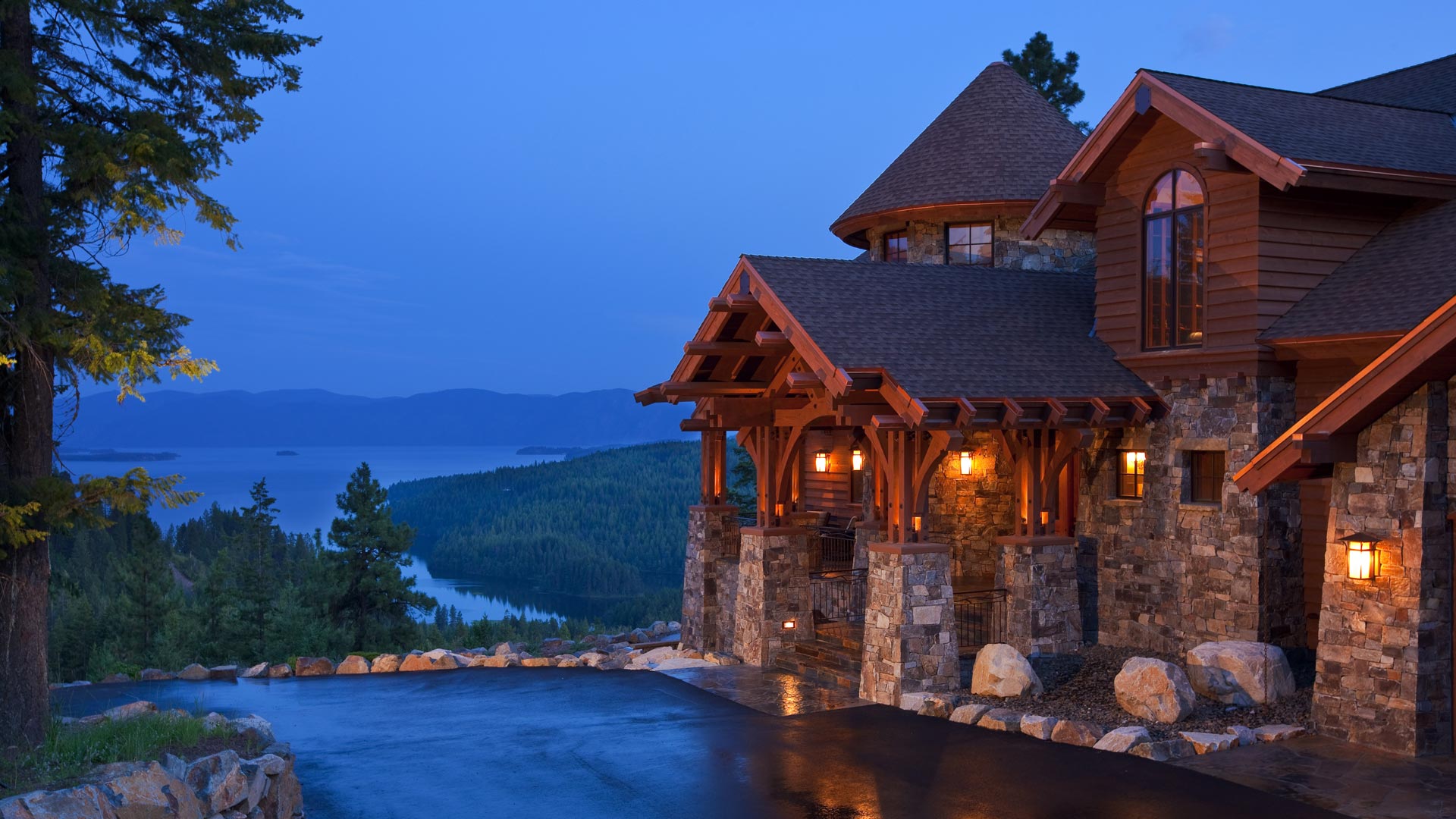 House Overlooking the Lake HD Wallpaper | Background Image  