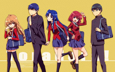 Yusaku Kitamura Minori Kushieda Ami Kawashima Ryuuji Takasu Taiga Aisaka Anime Toradora! HD Desktop Wallpaper | Background Image