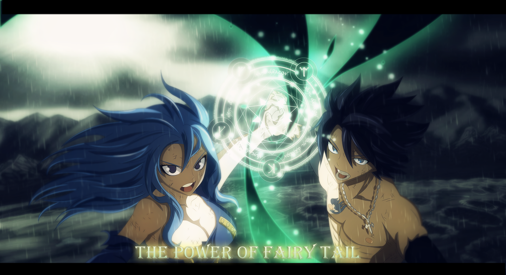 Juvia \u0026 Gray: HD Wallpaper from Fairy Tail's Tower, image size:1920x1044