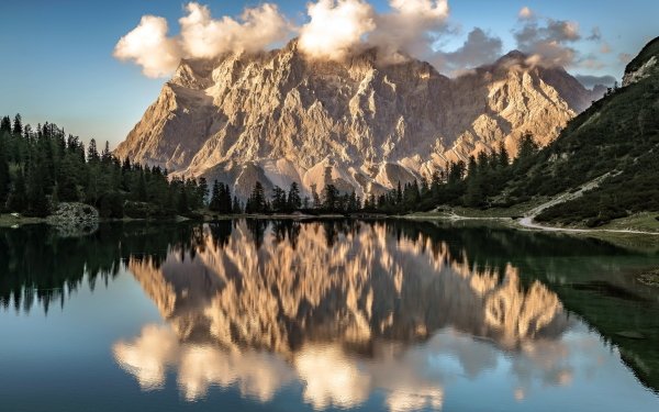 Earth Reflection Nature Mountain Cloud Lake HD Wallpaper | Background Image